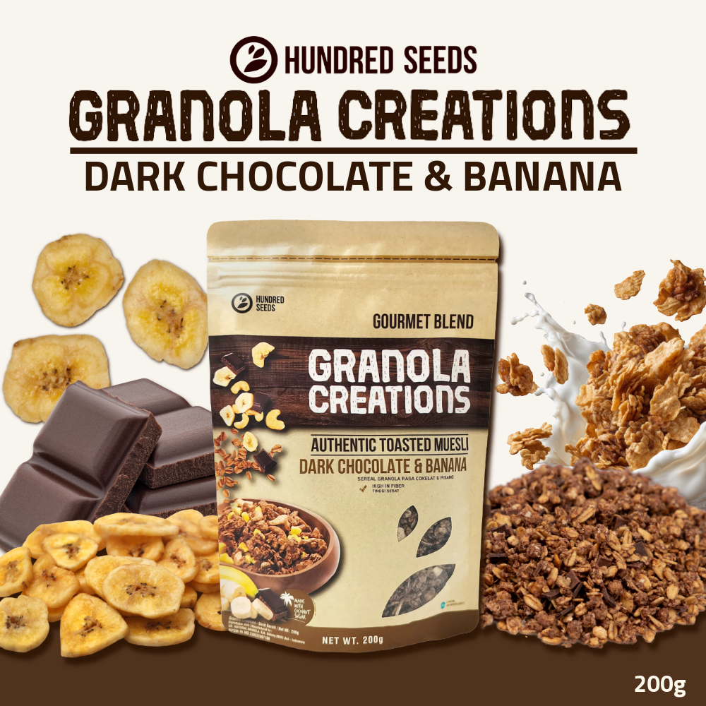 Hundred Seeds Granola Creations – Gourmet Blend (Dark Chocolate & Banana) 200g