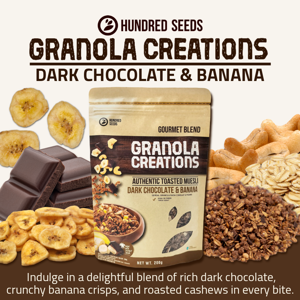 Hundred Seeds Granola Creations – Gourmet Blend (Dark Chocolate & Banana) 200g