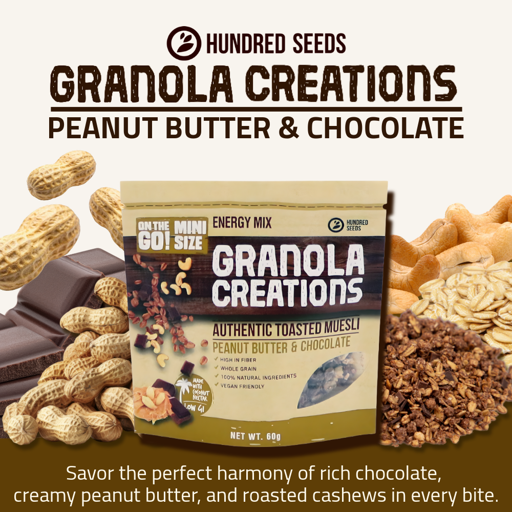 Hundred Seeds Granola Creations | Peanut Butter & Chocolate | 60g