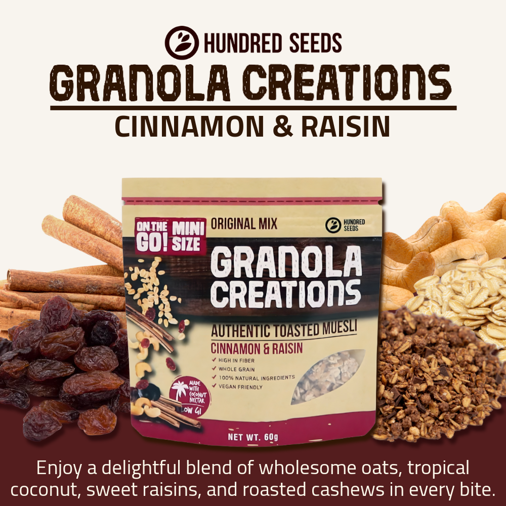 Hundred Seeds Granola Creations | Cinnamon & Raisin | 60g