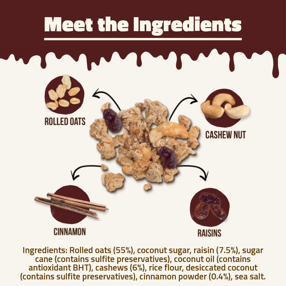 Hundred Seeds Granola Creations | Cinnamon & Raisin | 200g
