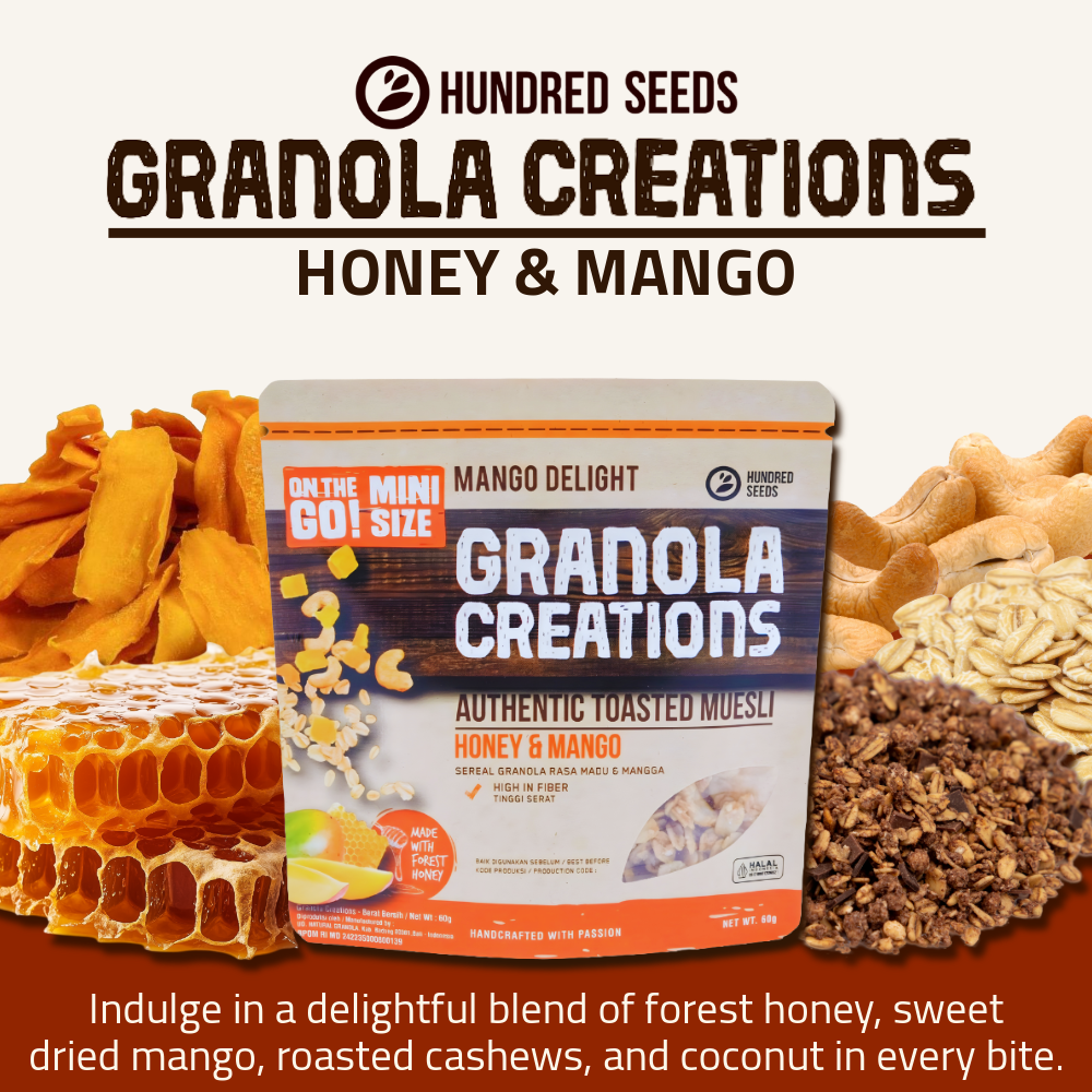Hundred Seeds Granola Creations | Honey & Mango| 60g