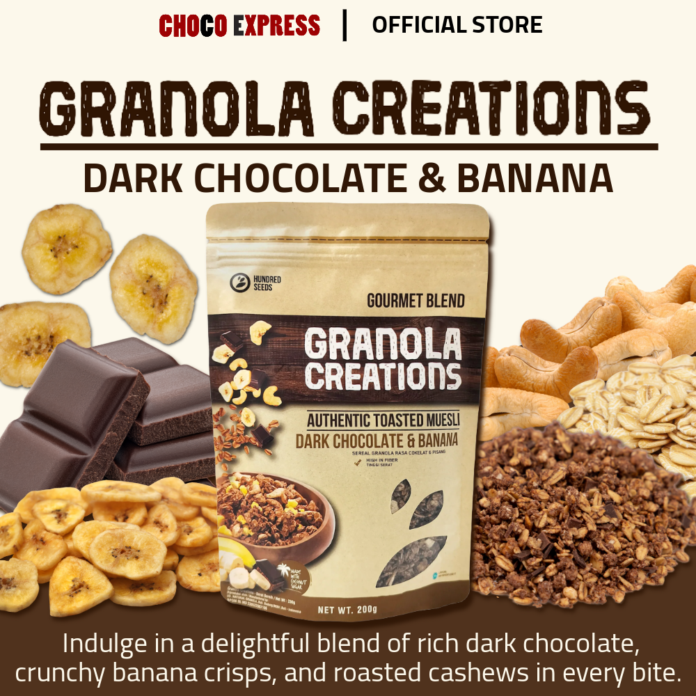 Hundred Seeds Granola Creations – Gourmet Blend (Dark Chocolate & Banana) 200g