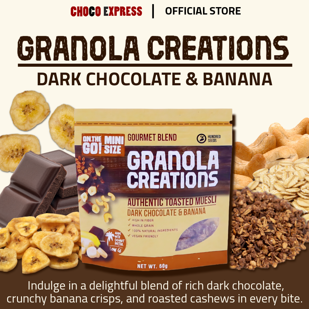Granola Creations – Gourmet Blend (Dark Chocolate & Banana) Mini Size 60g