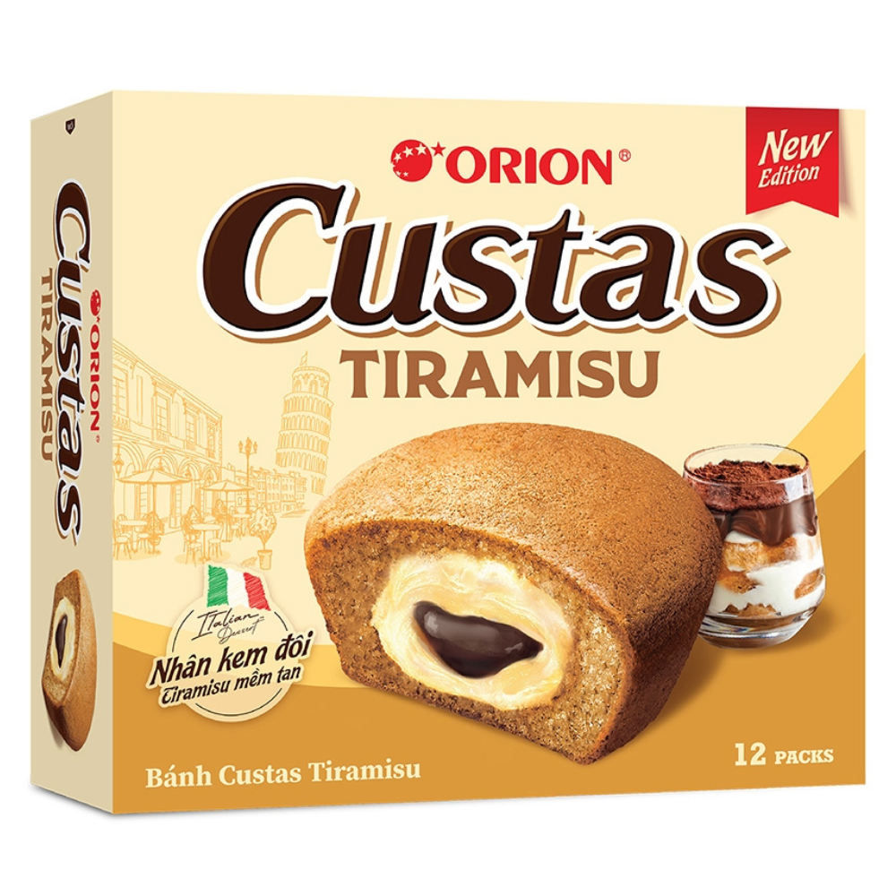 Orion Custas Tiramisu Pie Cake 12 pc, 276g - Limited Edition