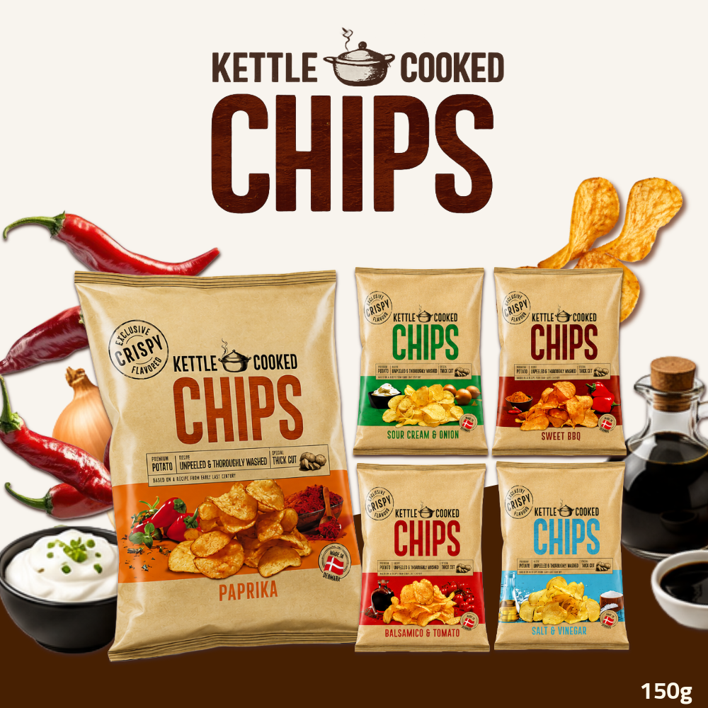 Kettle Cooked Potato Chips | Thick-Cut Crispy Potato Chips | 150g