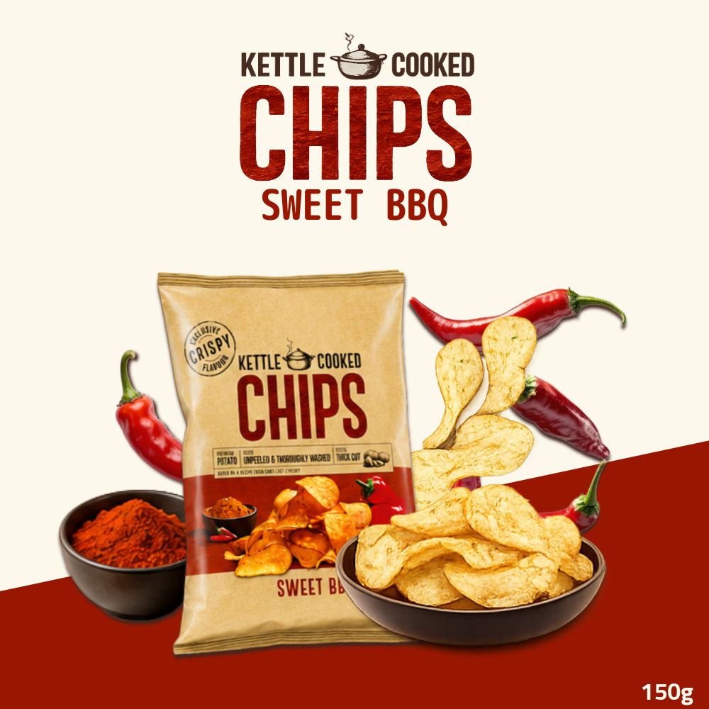 Kettle Cooked Potato Chips | Thick-Cut Crispy Potato Chips | 150g