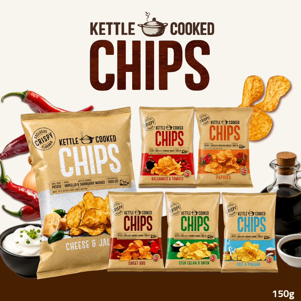 Kettle Cooked Potato Chips | Thick-Cut Crispy Potato Chips | 150g