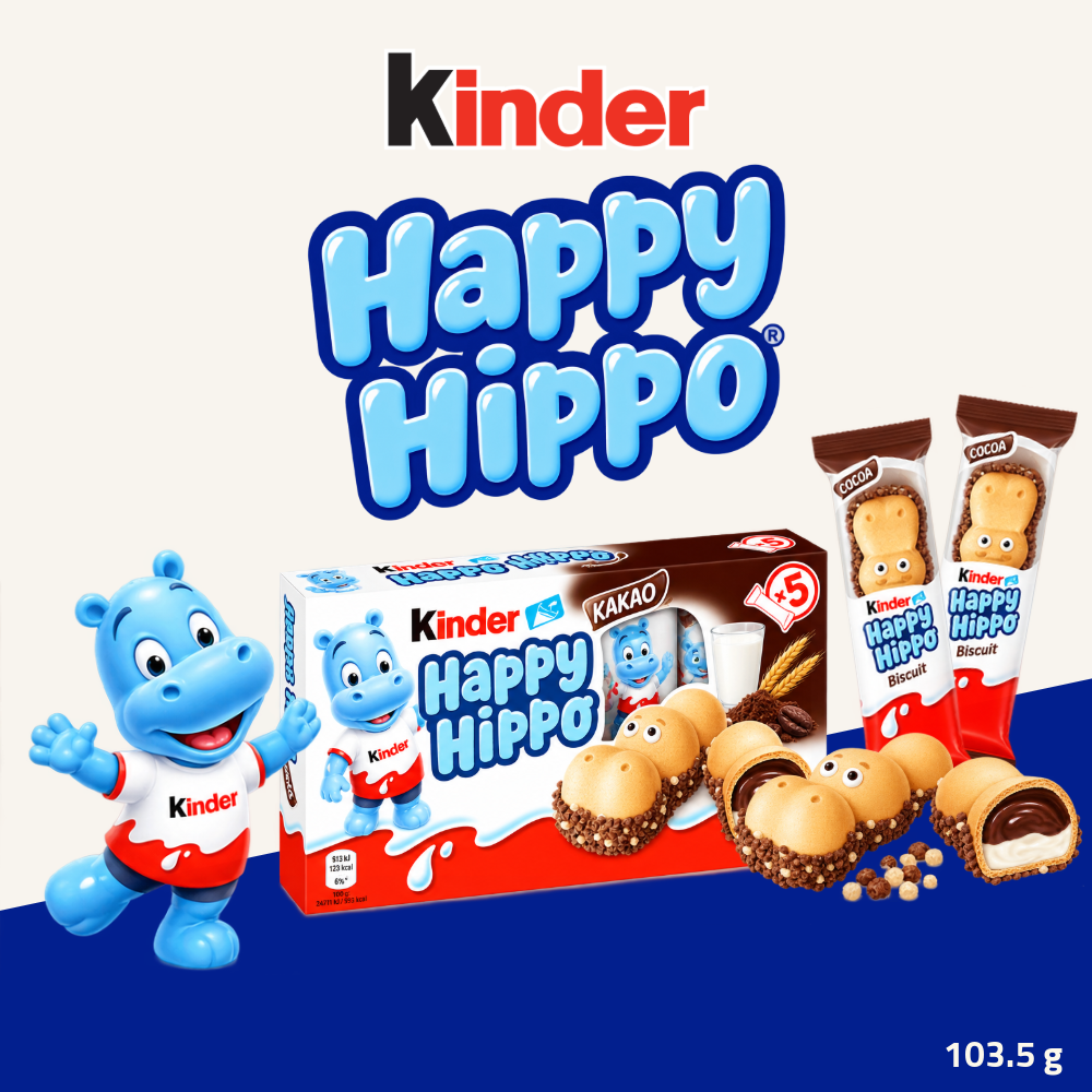 Kinder Happy Hippo | Crispy Wafer with Hazelnut Cocoa Filling | 103.5g