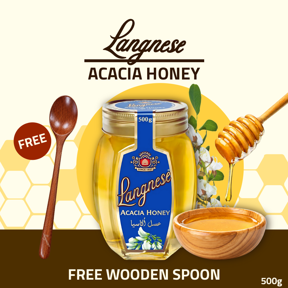 [FREE WOODEN SPOON] Langnese Acacia Honey 500g | Premium Natural Honey