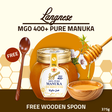 [FREE WOODEN SPOON] Langnese Pure Manuka Honey MGO 400+ 375g | Premium New Zealand Manuka Honey