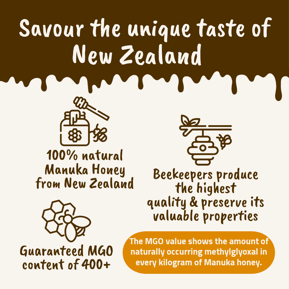 [FREE WOODEN SPOON] Langnese Pure Manuka Honey MGO 400+ 375g | Premium New Zealand Manuka Honey