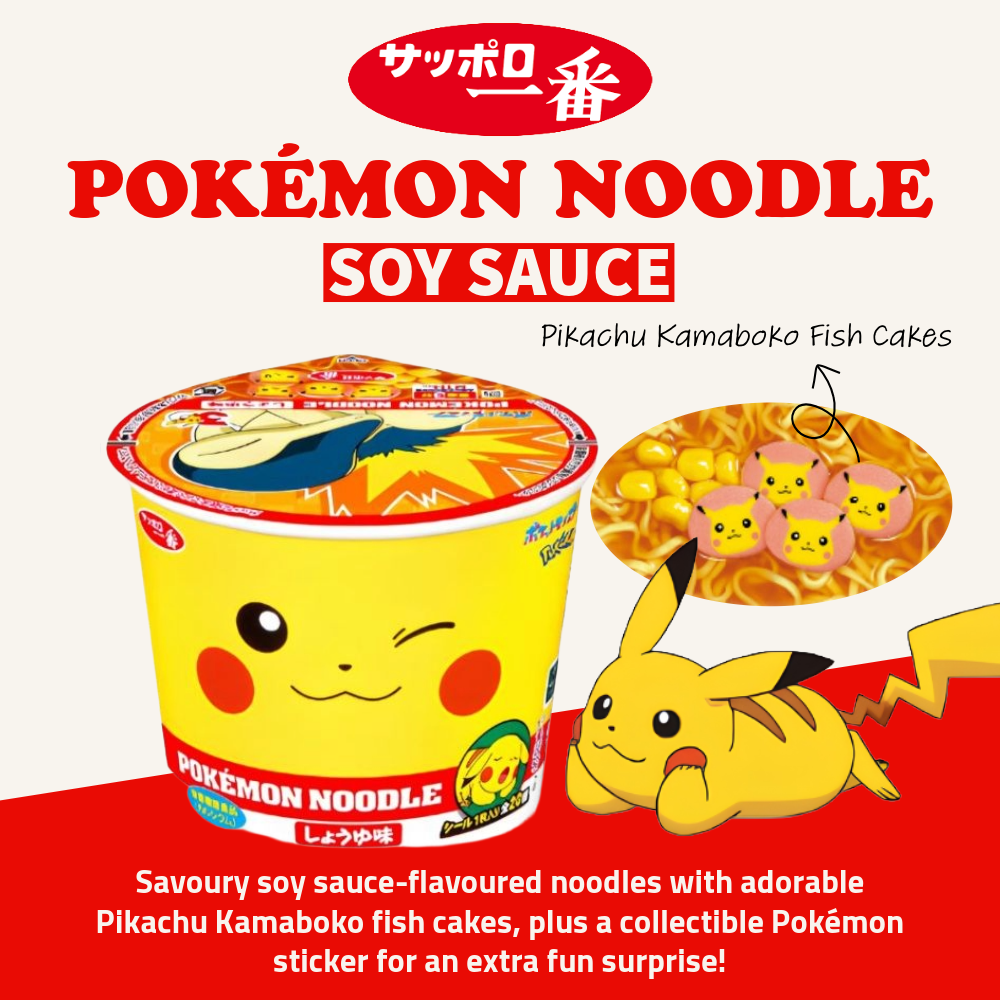 Sanyo Ichiban Pokemon Bowl-Type Noodles | Soy Sauce | 38g