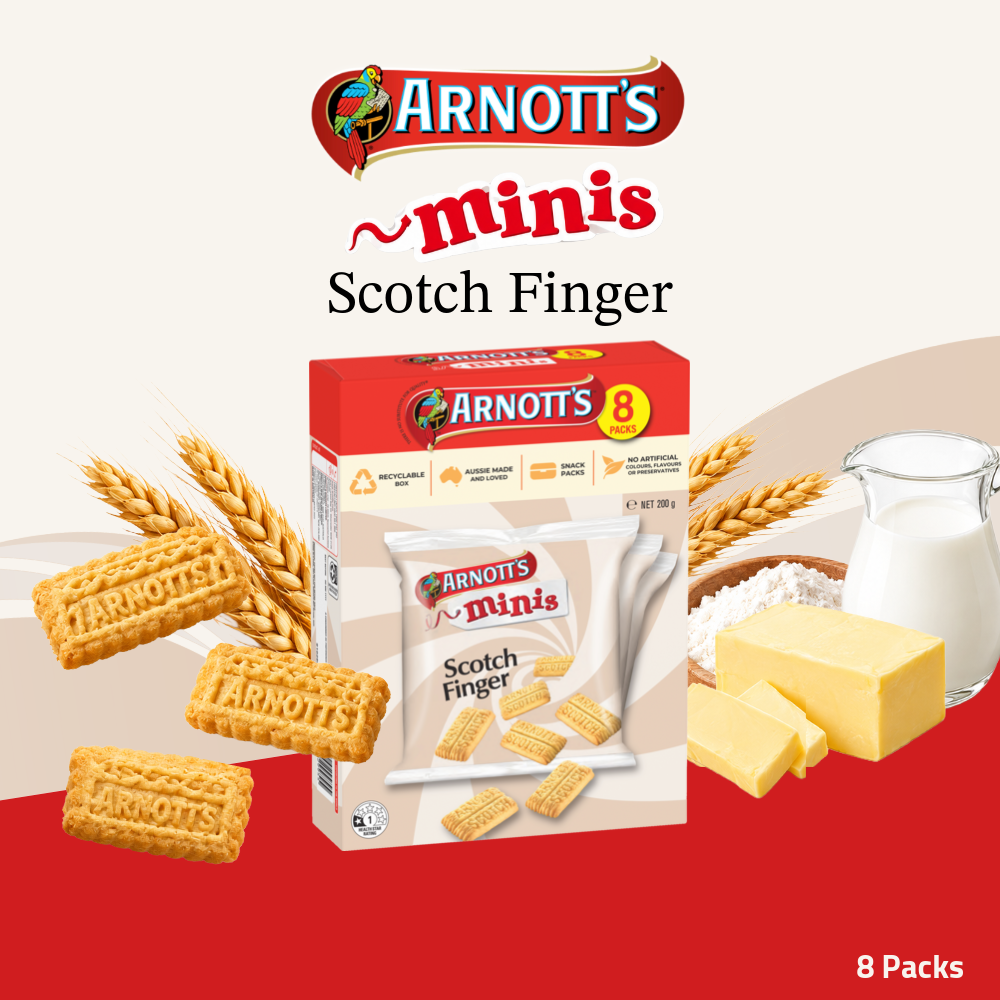 [Pre-Order] Arnott's Mini Scotch Finger Biscuits | Classic Shortbread Biscuits | 8 Packs