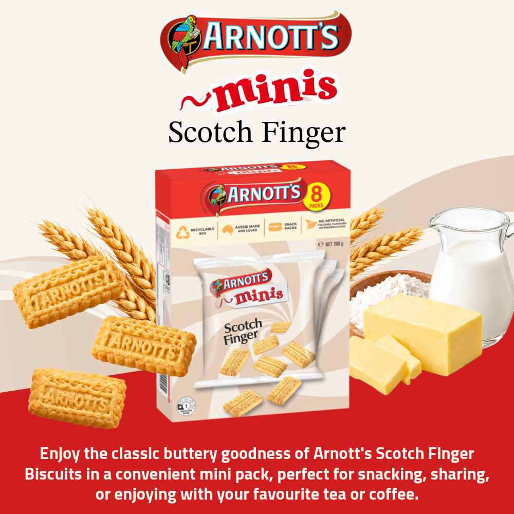 [Pre-Order] Arnott's Mini Scotch Finger Biscuits | Classic Shortbread Biscuits | 8 Packs