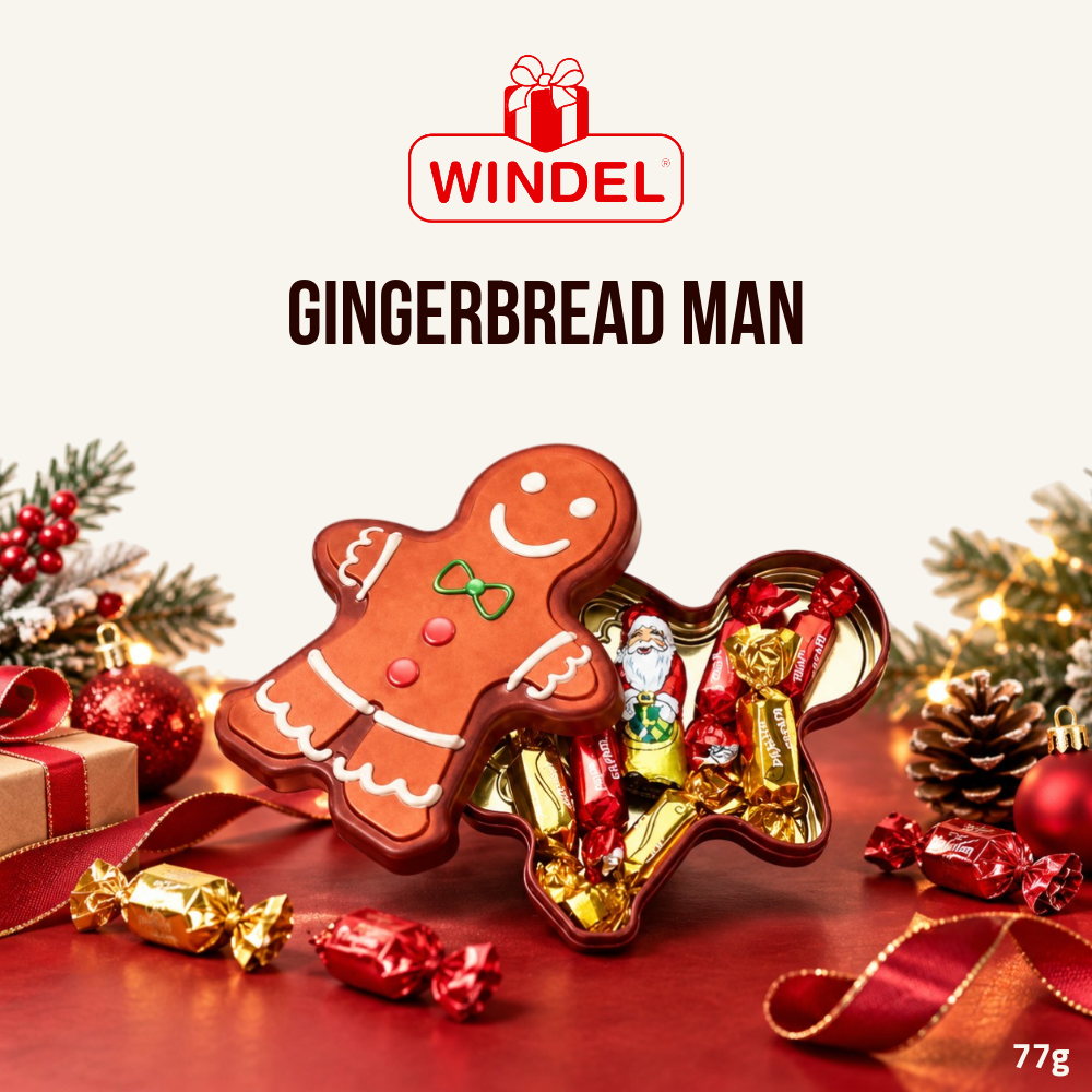[Pre-Order] Windel Gingerbread Man Christmas Chocolate | Festive Chocolate Treat | 77g