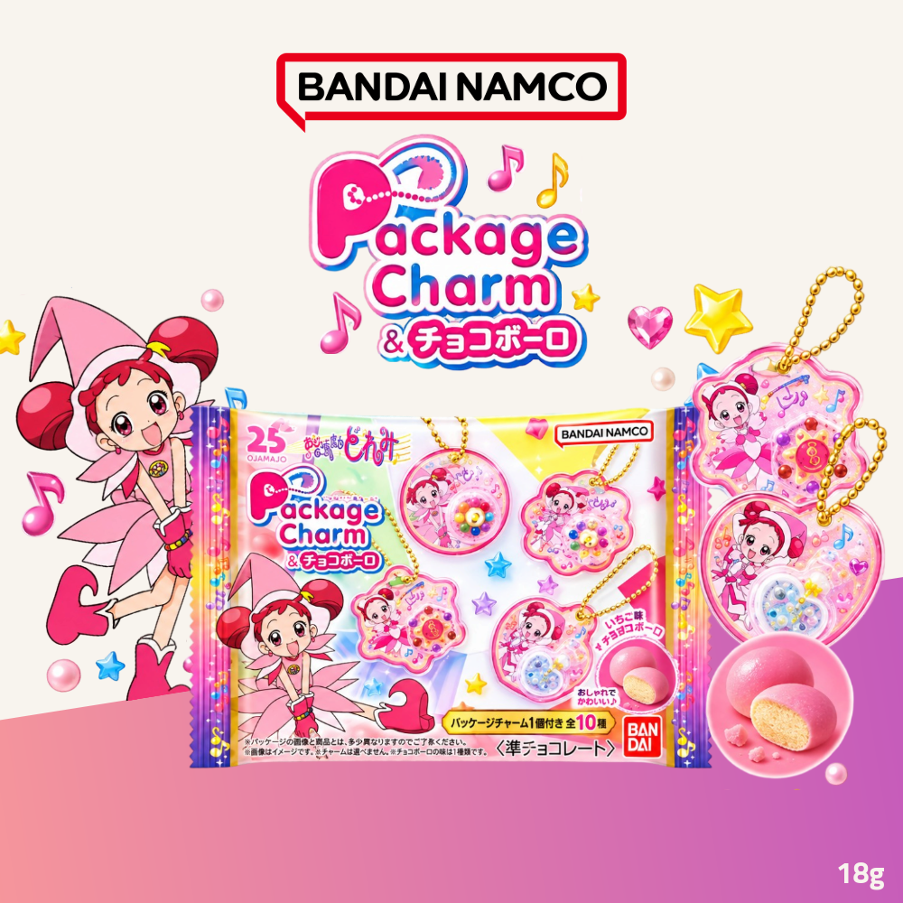 Bandai Ojamajo Doremi Collectible Charm & Strawberry Choco Bolo | Chocolate Snack with Collectible Charm | 18g