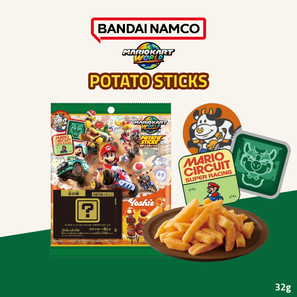 Bandai Mario Kart World | BBQ Potato Sticks & Collectible Sticker | 32g