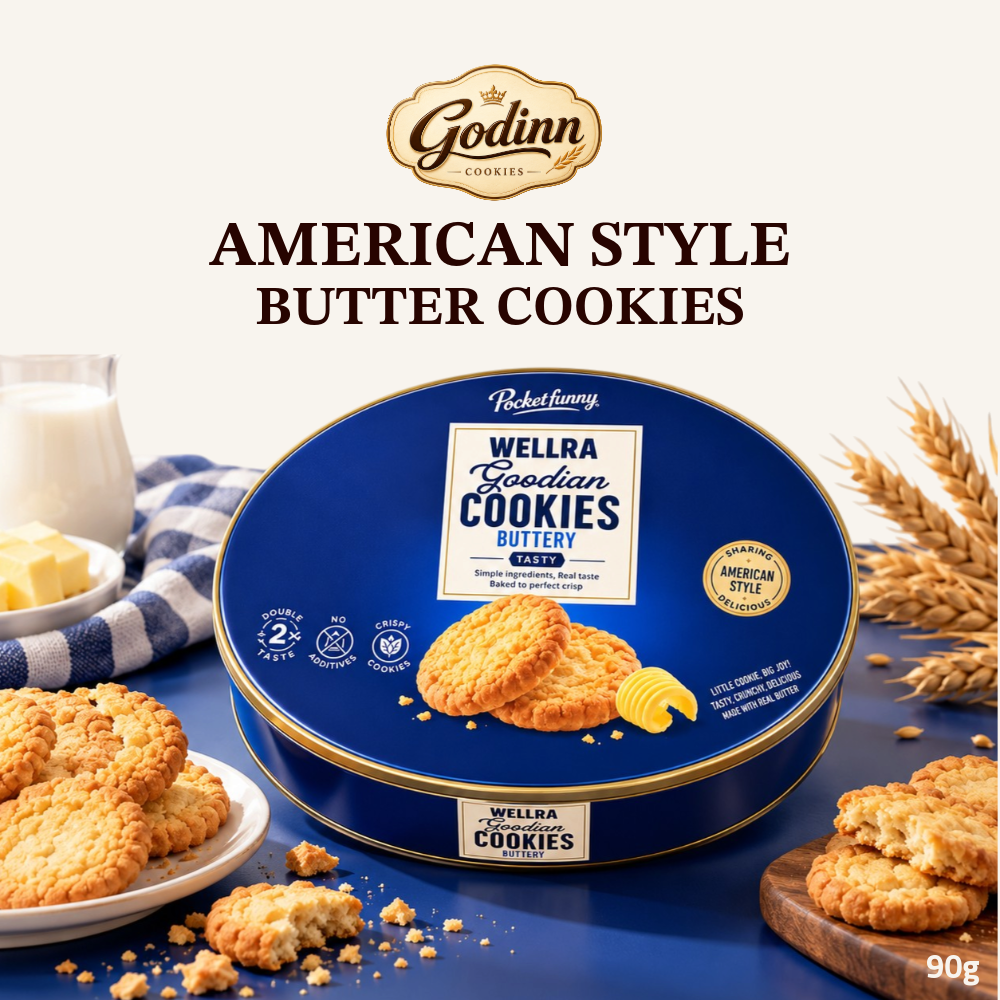 [Pre-Order] Godinn American-Style Butter Cookies | Classic Butter Biscuits | 90g