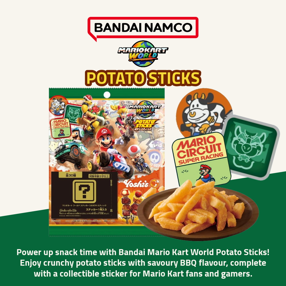 Bandai Mario Kart World | BBQ Potato Sticks & Collectible Sticker | 32g