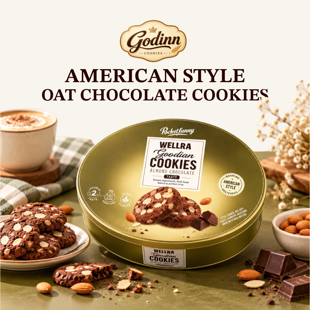 [Pre-Order] Godinn American-Style Oat Chocolate Cookies | Oat & Chocolate Biscuits | 90g