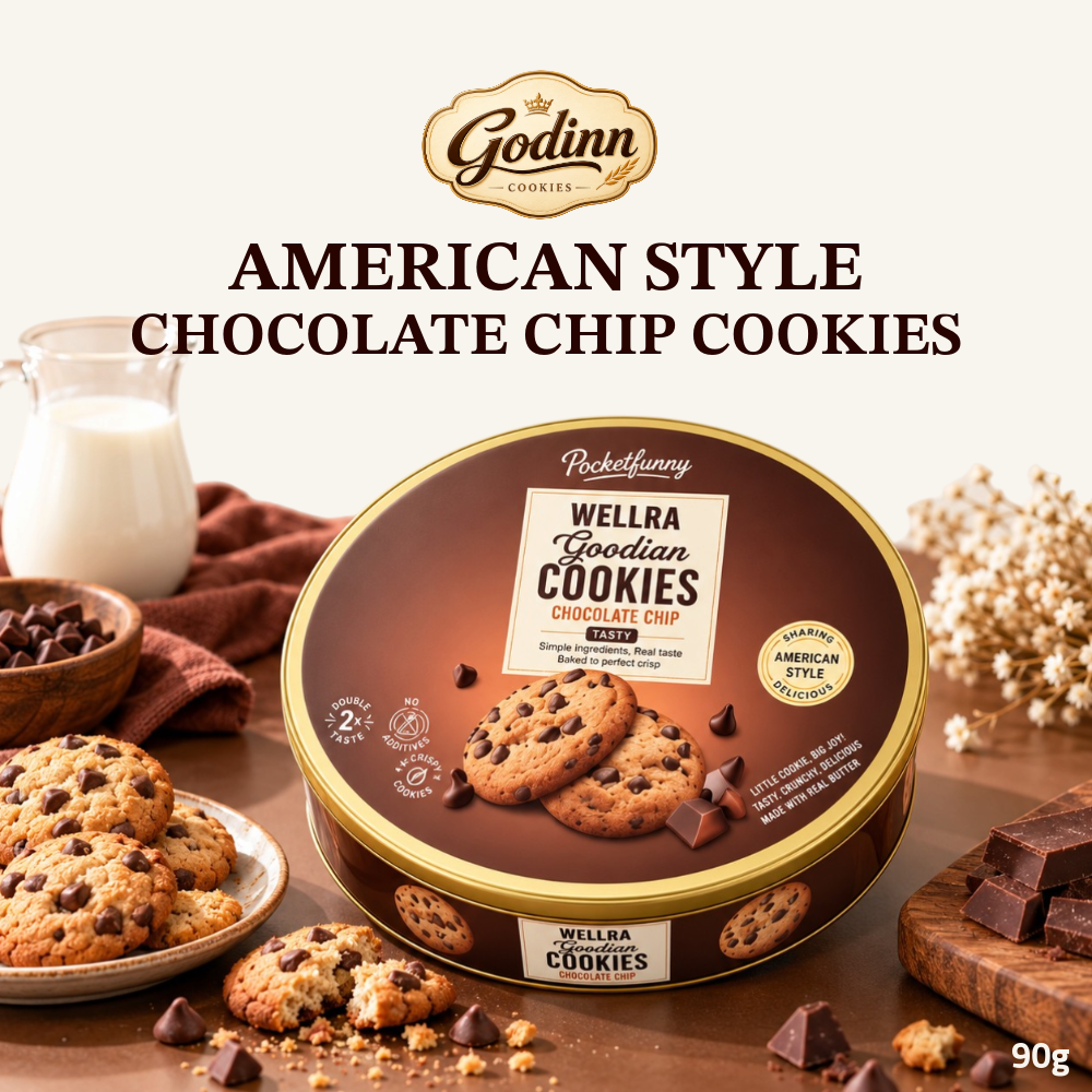 [Pre-Order] Godinn American-Style Chocolate Chip Cookies | Chocolate Chip Biscuits | 90g