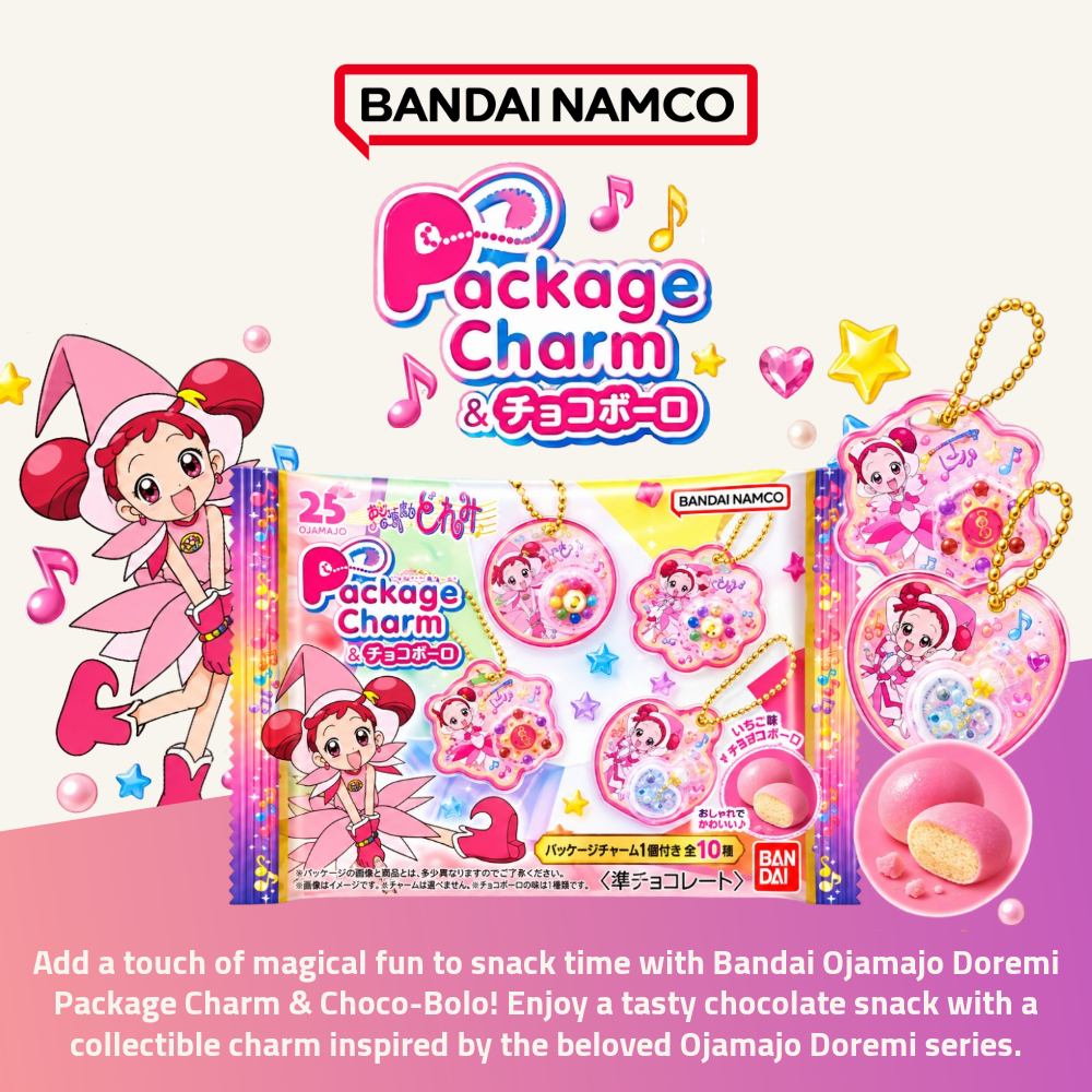 Bandai Ojamajo Doremi Collectible Charm & Strawberry Choco Bolo | Chocolate Snack with Collectible Charm | 18g