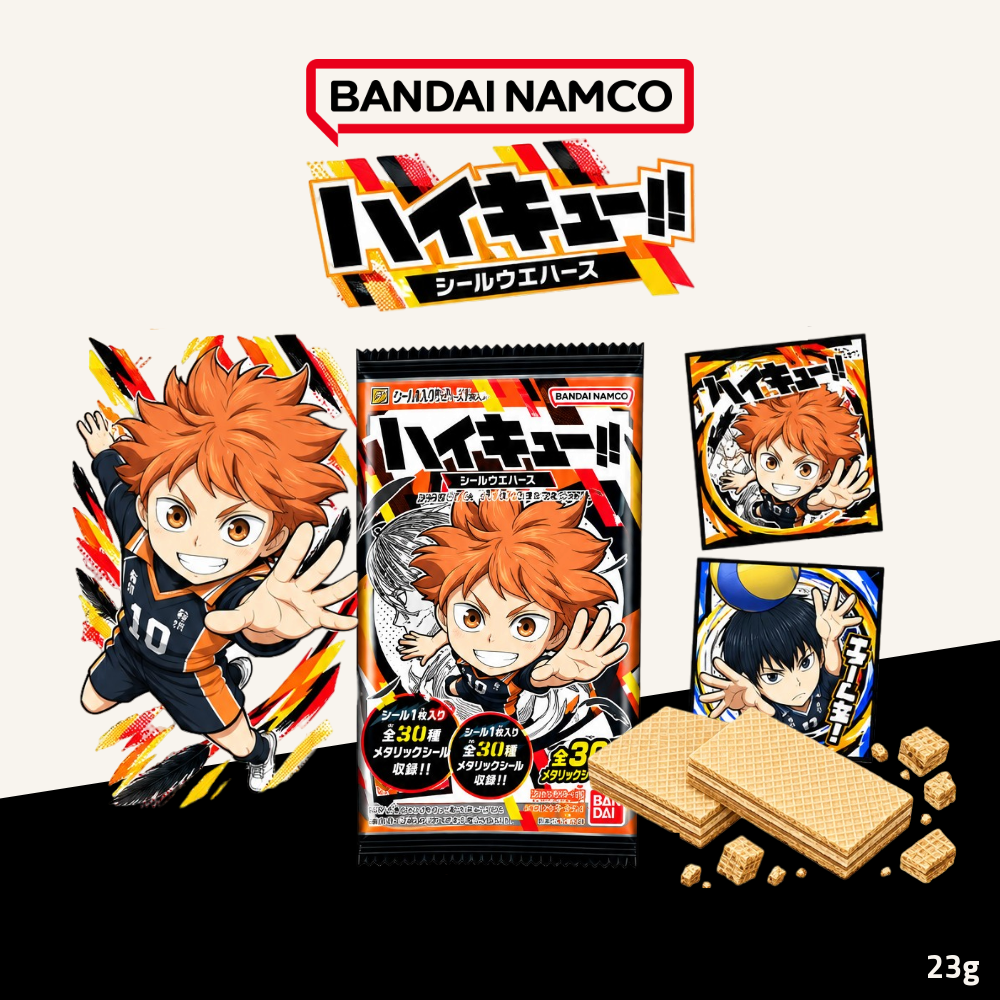 Bandai Haikyu!! Metallic Sticker & Cocoa Wafer 13g