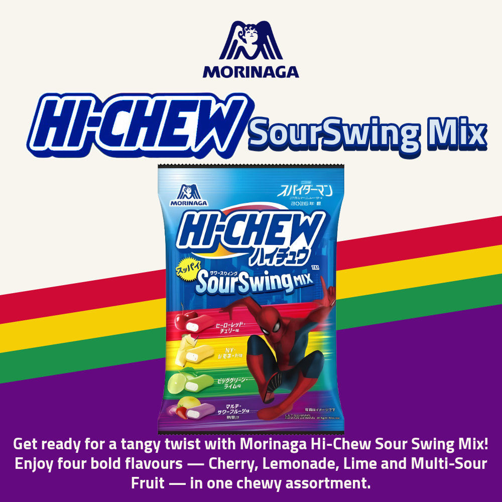 [Pre-Order] Morinaga Hi-Chew Sour Swing Mix | Cherry, Lemonade, Lime & Multi-Sour Fruit | 68g
