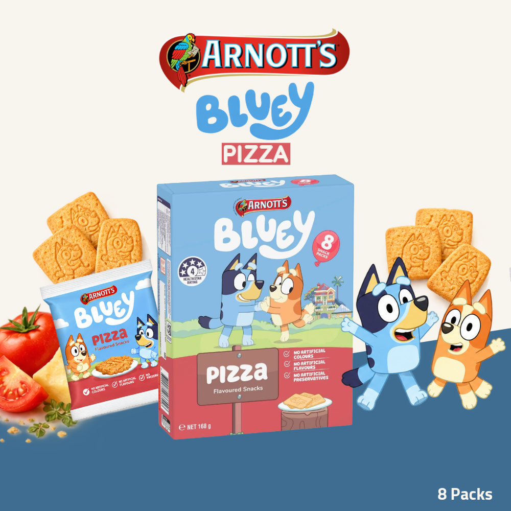 [Pre-Order] Arnott's Bluey Flavoured Snacks | Savoury Pizza Flavour | 8 Packs