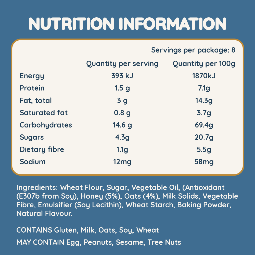 [Pre-Order] Arnott's Bluey Flavoured Snacks | Honey & Oat Flavour | 8 Packs