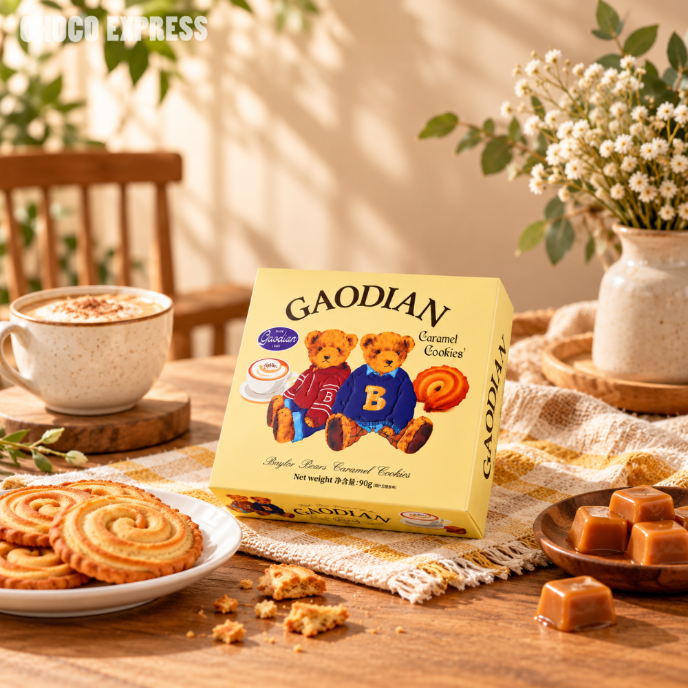 [Pre-Order] Godinn Baylor Bear Caramel Cookies | Caramel Flavour Biscuits | 90g