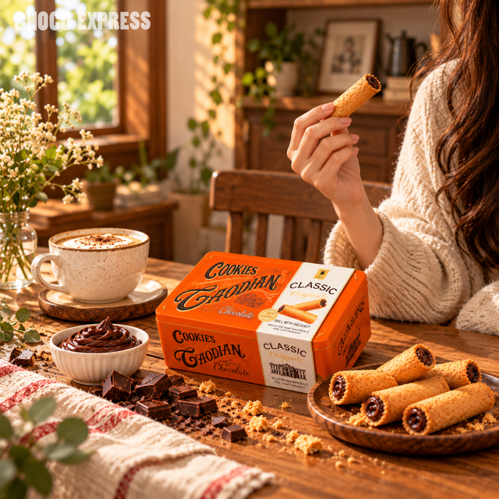 [Pre-Order] Godinn Classic Black Truffle Roll Cookies | Chocolate Roll Cookies | 188g