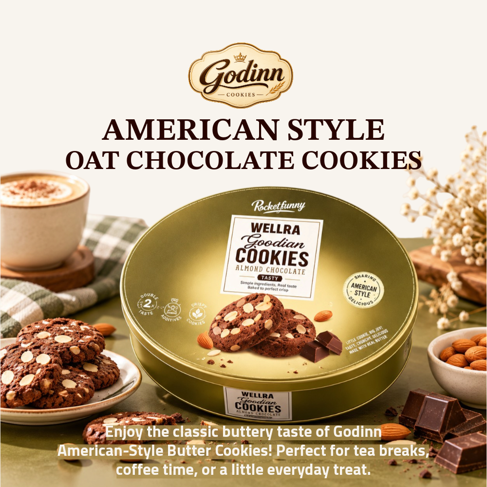 [Pre-Order] Godinn American-Style Oat Chocolate Cookies | Oat & Chocolate Biscuits | 90g