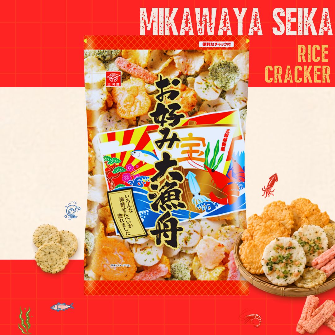 Mikawaya Seika Seafood Rice Cracker: 160g
