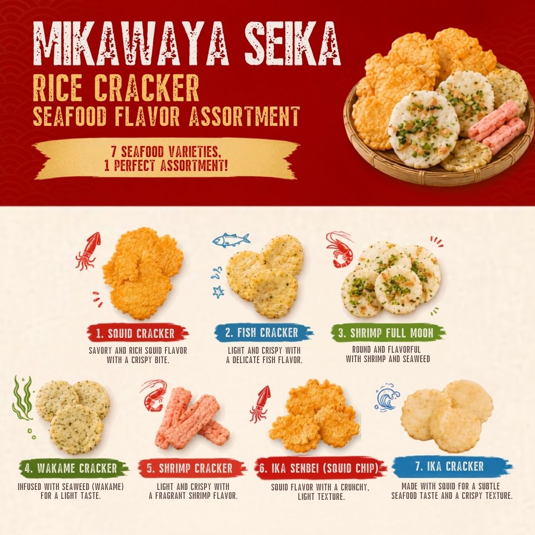 Mikawaya Seika Seafood Rice Cracker: 125g
