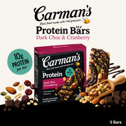Carman's Protein Bars | Dark Choc & Cranberry | 5 Bars