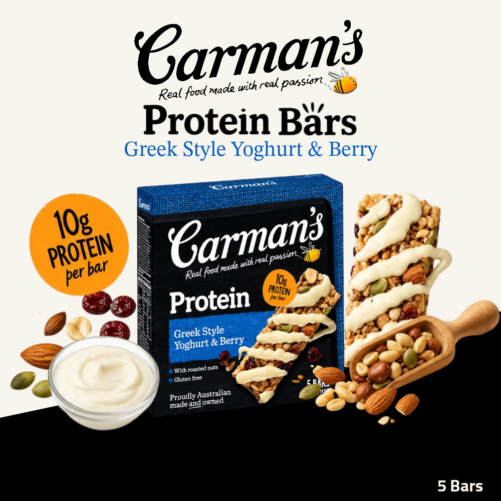 Carman's Protein Bars | Greek Style Yoghurt & Berry | 5 Bars