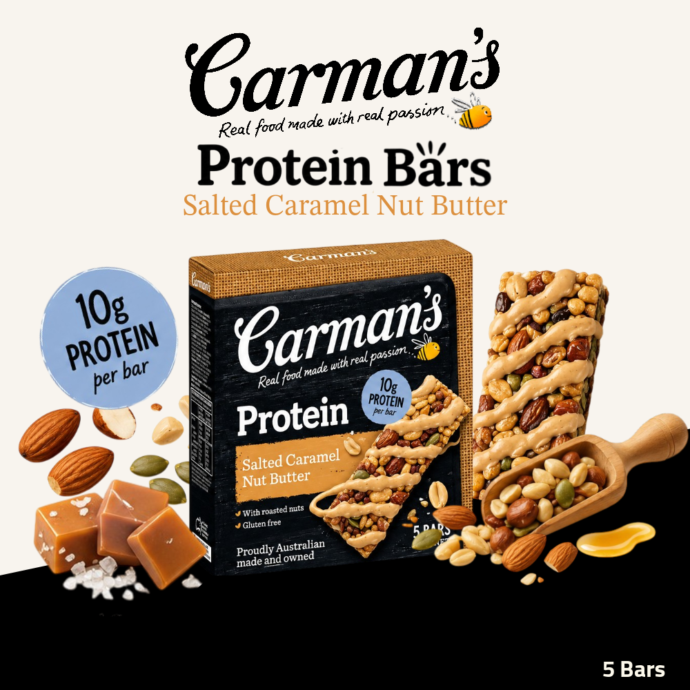Carman's Protein Bars | Salted Caramel Nut Butter | 5 Bars