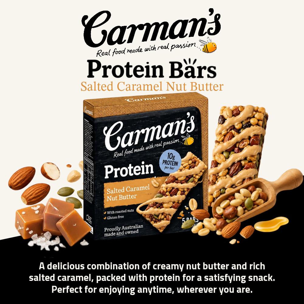 Carman's Protein Bars | Salted Caramel Nut Butter | 5 Bars