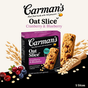 Carman's Oat Slice Bar | Whole Grain Oat Bar | Cranberry & Blueberry | 5 Slices