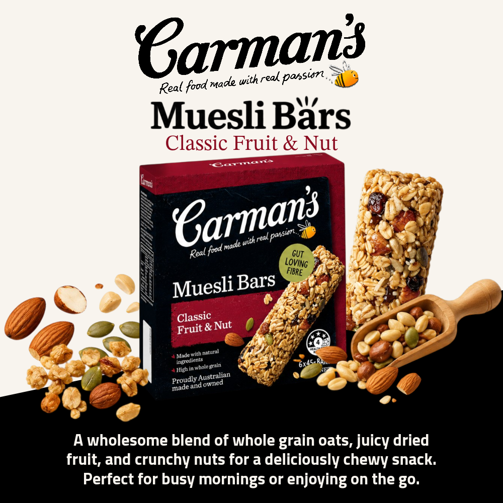 Carman's Muesli Bar | Classic Fruit & Nut | 6 Bars