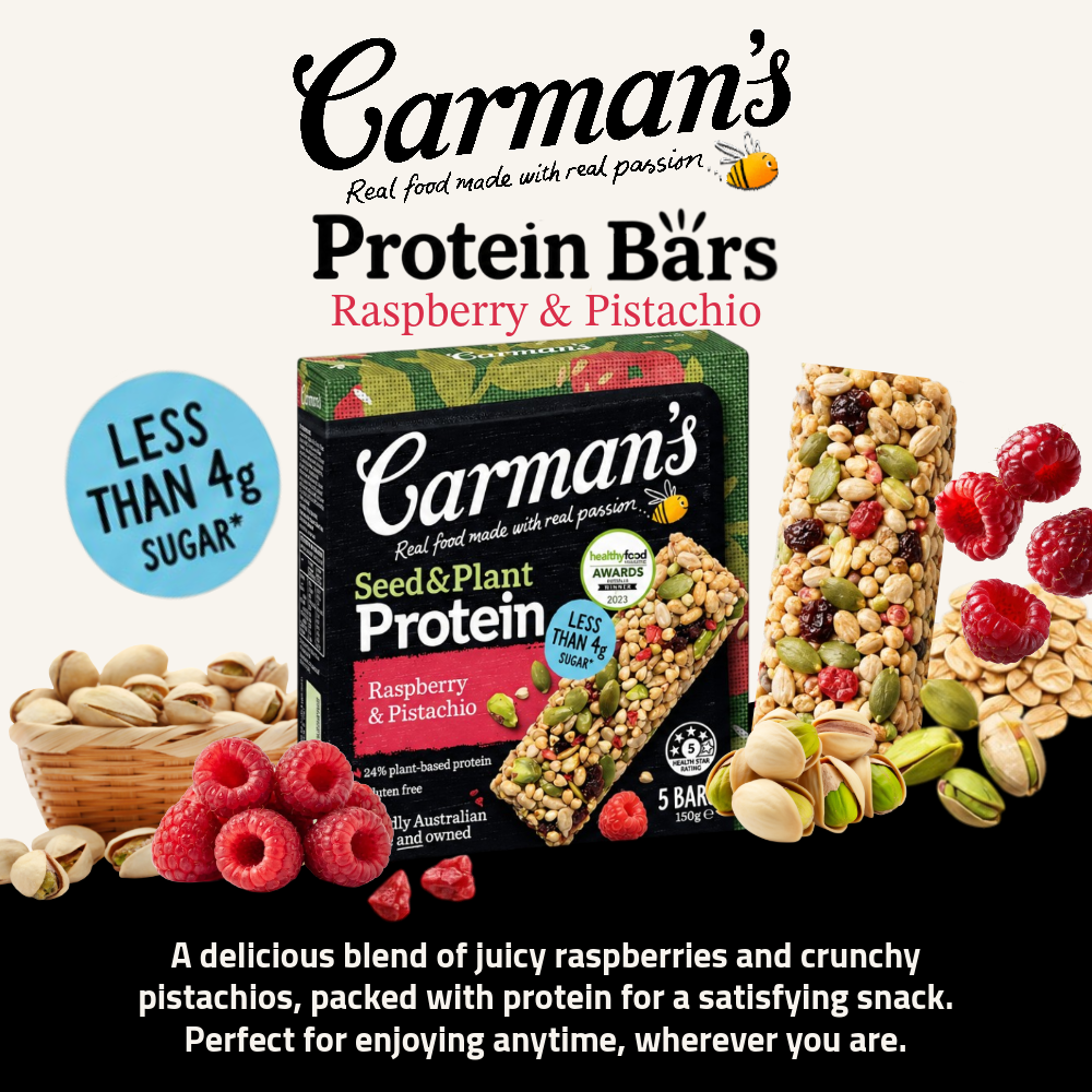 Carman's Protein Bar | Raspberry & Pistachio | 5 Bars
