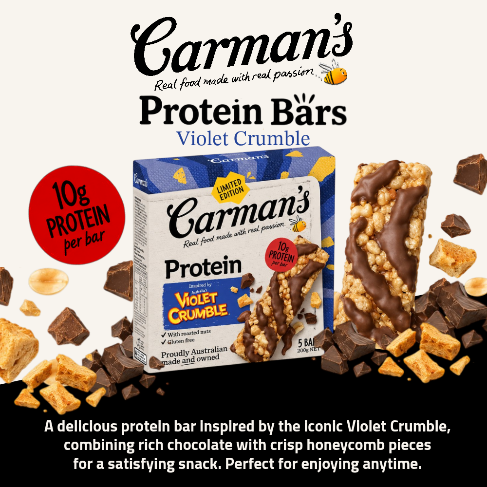 Carman's Protein Bar | Violet Crumble | 5 Bars