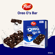 Post Oreo O's Bar | Chocolate Cookie Flavoured Cereal Bar | 8 Bars