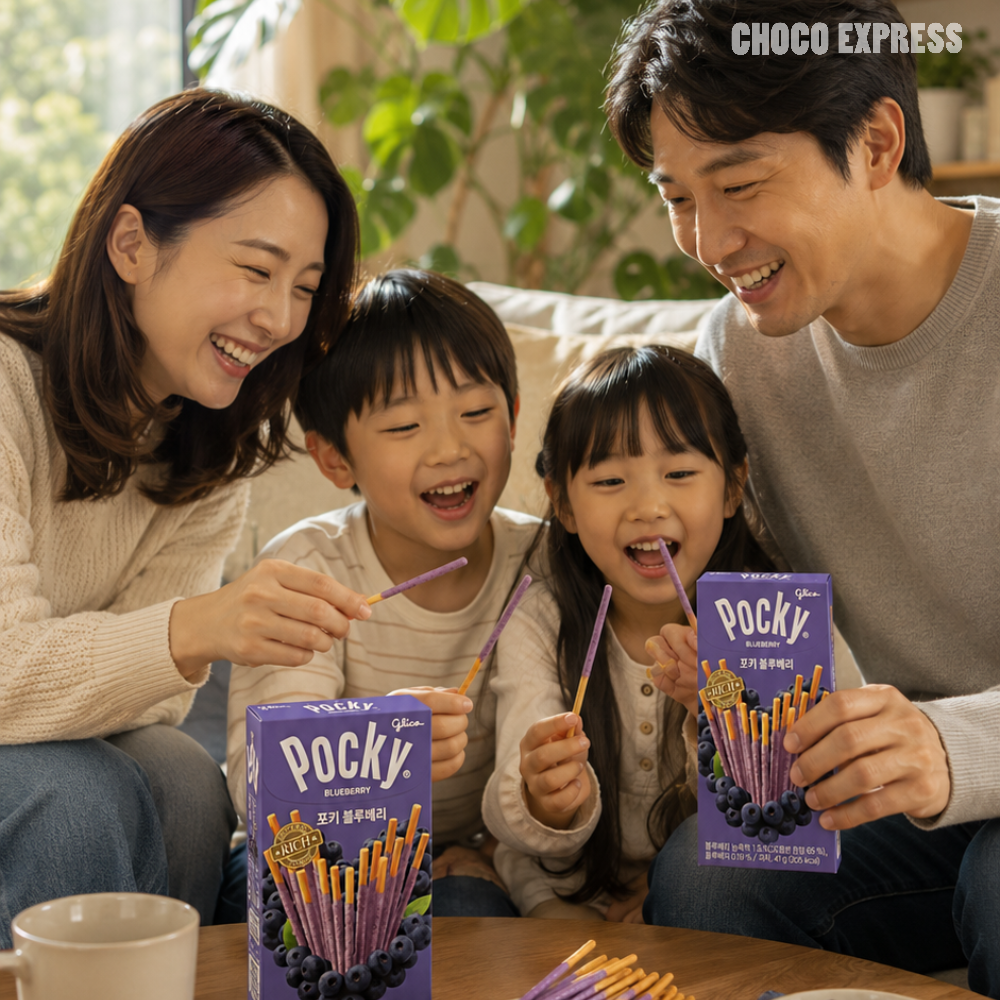 Haitai Glico Pocky Biscuit Sticks | Blueberry Flavour | 41g