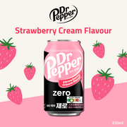 Dr Pepper Zero Sugar Strawberries & Cream Soda | 24 Cans x 350ml