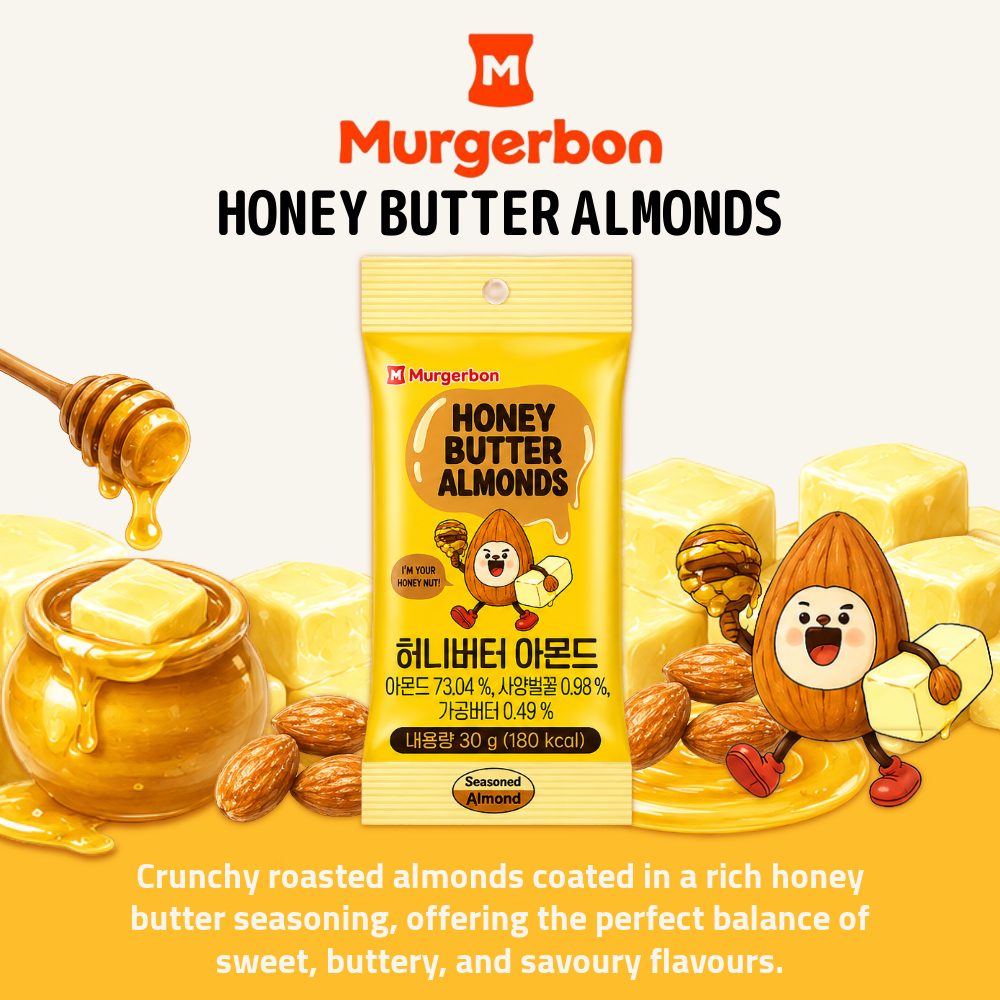9.9 Must-Buy Box | Daelmans Stroopwafels Mini Chocolate 200g + Calbee Potato Chips Light Salt 160g + Morniaga Hi-Chew Premium Chewy Gummies Lemon 60g + Oreo BTS Hotteok 100g + Murgerbon Honey Butter Almonds 30g