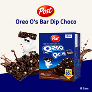 Post Oreo O's Bar Dip Choco | Chocolate Cookie Flavoured Cereal Bar | 8 Bars