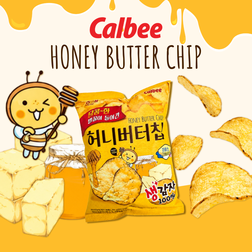 Haitai Calbee Honey Butter Potato Chips | Sweet & Buttery Crispy Potato Chips | 60g